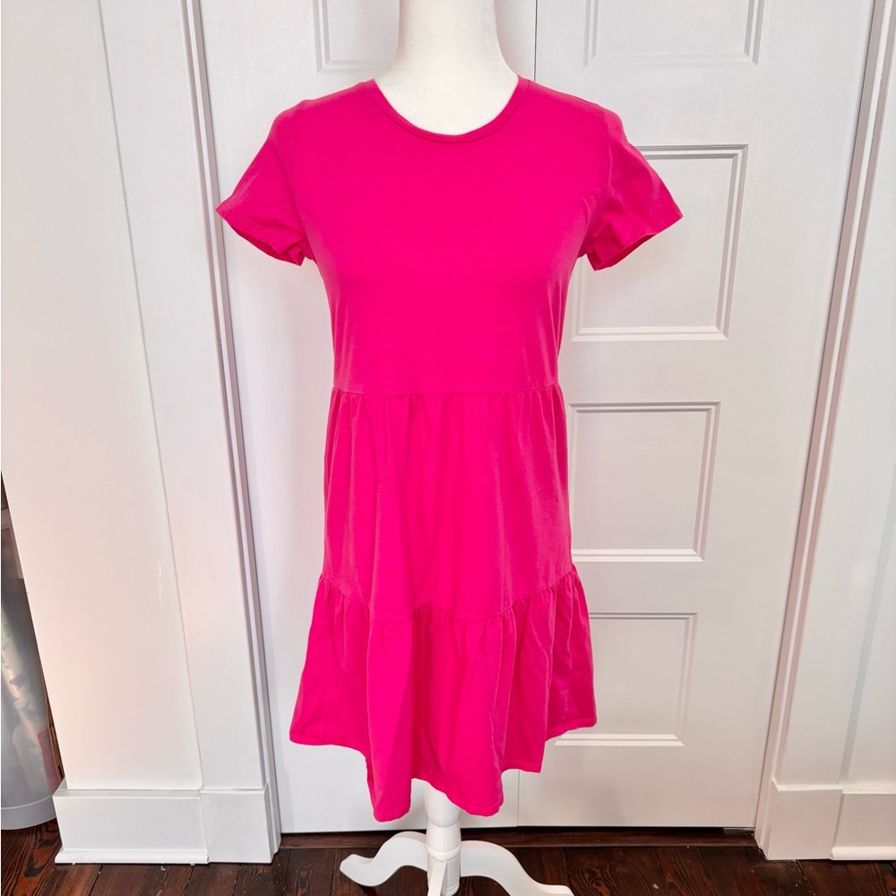 J. Crew Pink Flowy T-Shirt Dress
